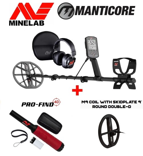Metalo detektorius Minelab Manticore + 2 DOVANA: Ritė 9″ M9 Double + PRO-FIND 40