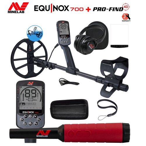 Minelab EQUINOX 700 Metal Detector + DOVANA: PRO-FIND 40