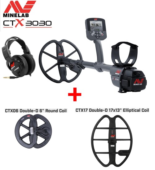 Metal Detector Minelab CTX3030 + CTX 3030 17" and 6" Double-D COILS